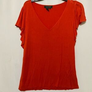 Polo by Ralph Lauren Red Flutter Sleeve Blouse